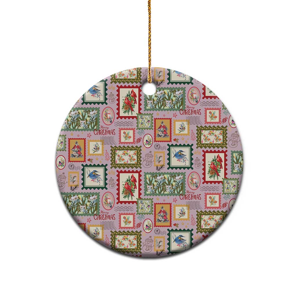 Aussie Birds Christmas La La Land Ceramic Ornament Pink Vintage Stamp Edition - Aussie Hoodie