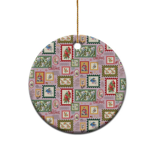 Aussie Birds Christmas La La Land Ceramic Ornament Pink Vintage Stamp Edition - Aussie Hoodie