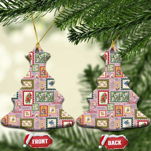 Aussie Birds Christmas La La Land Ceramic Ornament Pink Vintage Stamp Edition - Aussie Hoodie