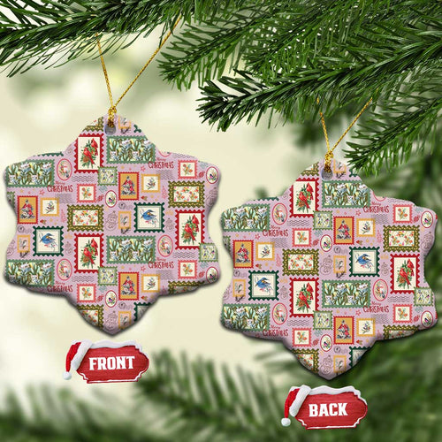 Aussie Birds Christmas La La Land Ceramic Ornament Pink Vintage Stamp Edition - Aussie Hoodie
