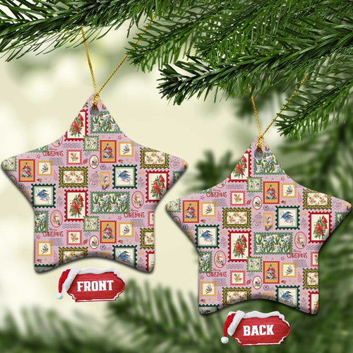 Aussie Birds Christmas La La Land Ceramic Ornament Pink Vintage Stamp Edition - Aussie Hoodie