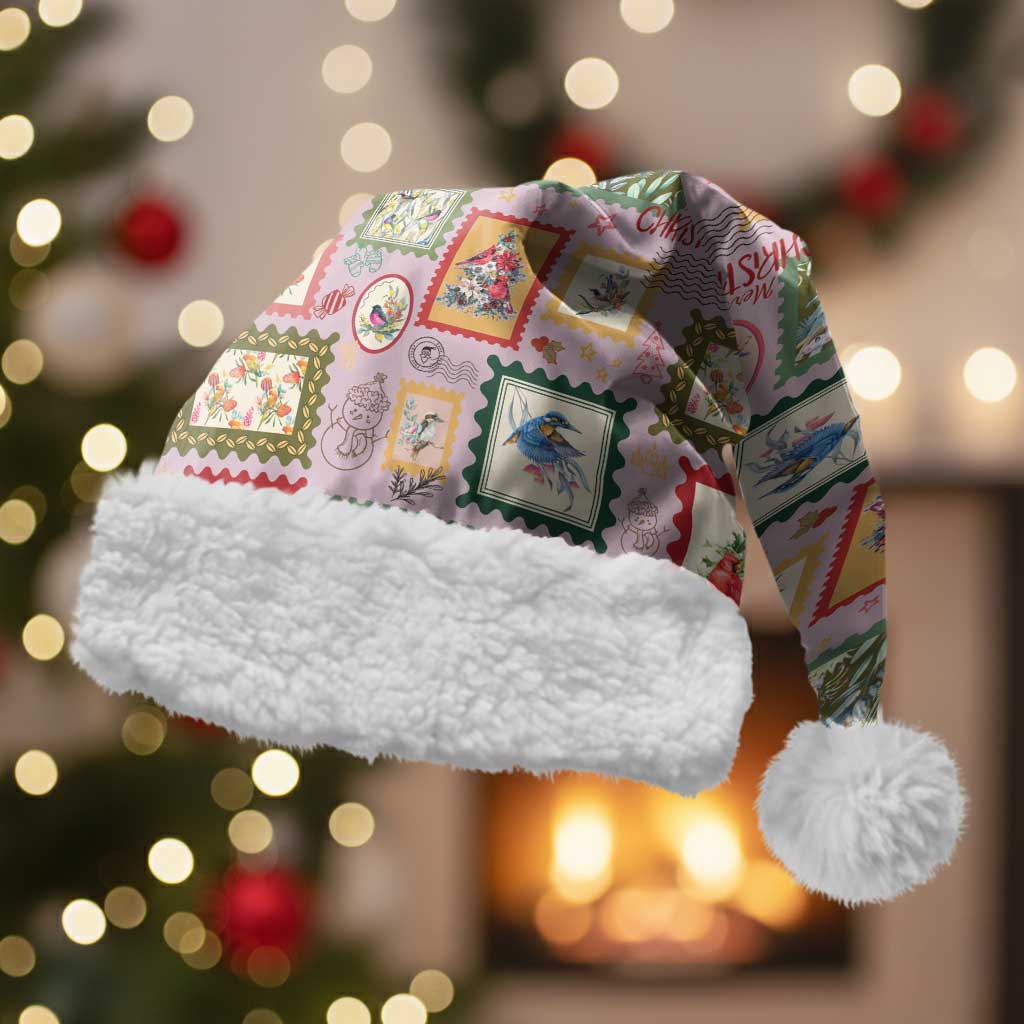 Aussie Birds Christmas La La Land Christmas Santa Hat Pink Vintage Stamp Edition - Aussie Hoodie