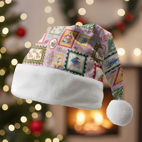 Aussie Birds Christmas La La Land Christmas Santa Hat Pink Vintage Stamp Edition - Aussie Hoodie