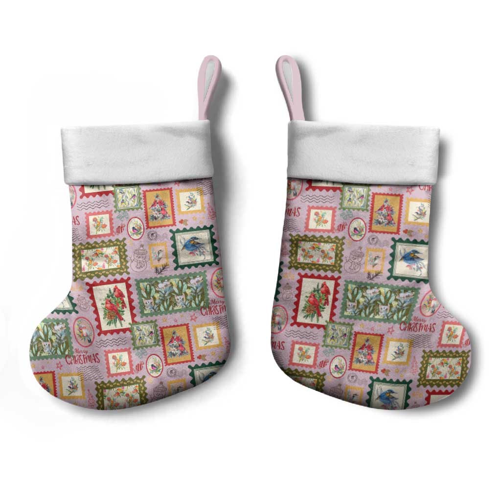 Aussie Birds Christmas La La Land Christmas Stocking Pink Vintage Stamp Edition - Aussie Hoodie