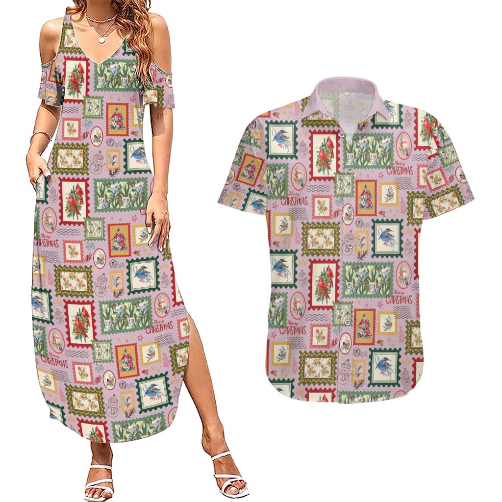 Aussie Birds Christmas La La Land Couples Matching Summer Maxi Dress and Hawaiian Shirt Pink Vintage Stamp Edition - Aussie Hoodie