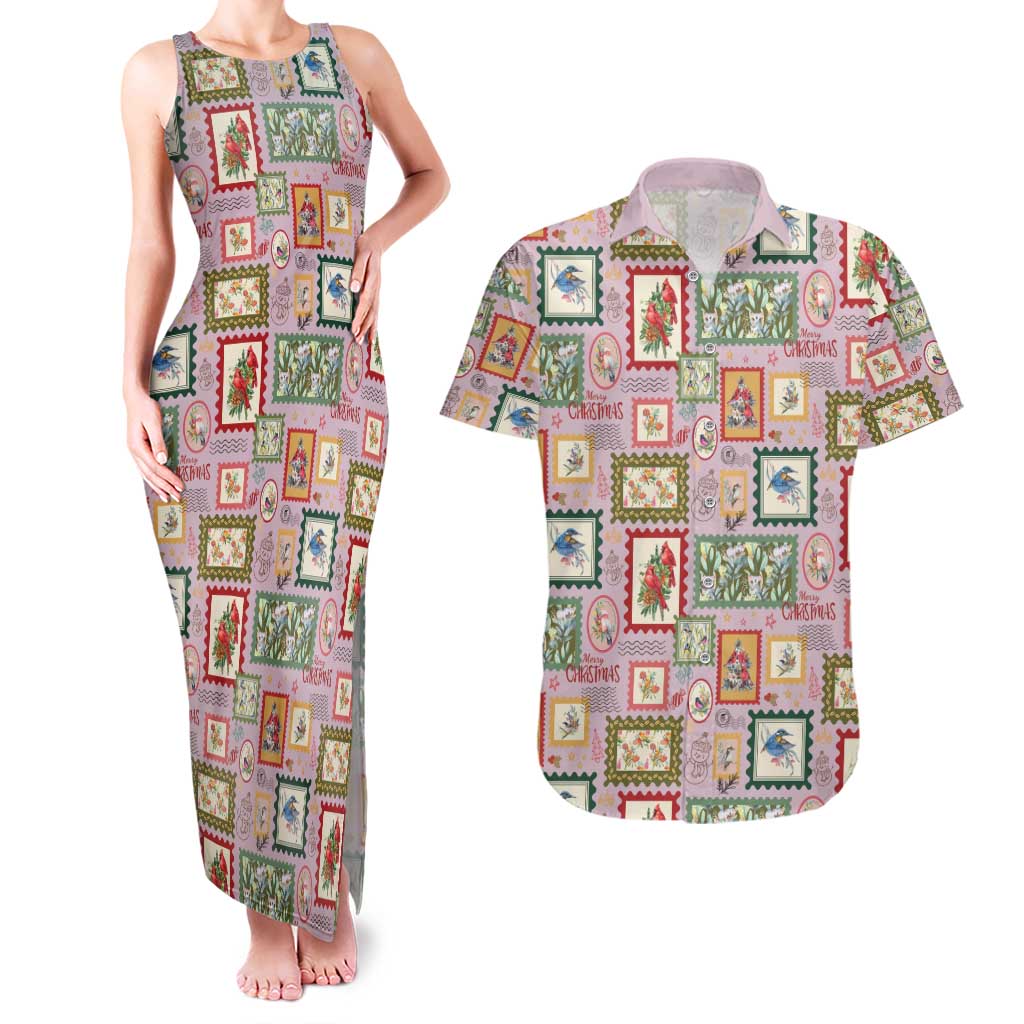 Aussie Birds Christmas La La Land Couples Matching Tank Maxi Dress and Hawaiian Shirt Pink Vintage Stamp Edition - Aussie Hoodie