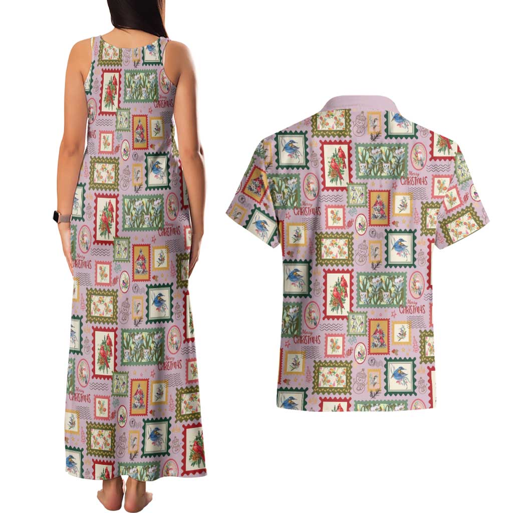 Aussie Birds Christmas La La Land Couples Matching Tank Maxi Dress and Hawaiian Shirt Pink Vintage Stamp Edition - Aussie Hoodie