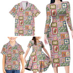 Aussie Birds Christmas La La Land Family Matching Long Sleeve Bodycon Dress and Hawaiian Shirt Pink Vintage Stamp Edition - Aussie Hoodie