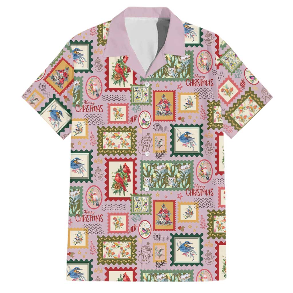 Aussie Birds Christmas La La Land Family Matching Mermaid Dress and Hawaiian Shirt Pink Vintage Stamp Edition - Aussie Hoodie