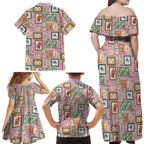 Aussie Birds Christmas La La Land Family Matching Off Shoulder Maxi Dress and Hawaiian Shirt Pink Vintage Stamp Edition - Aussie Hoodie