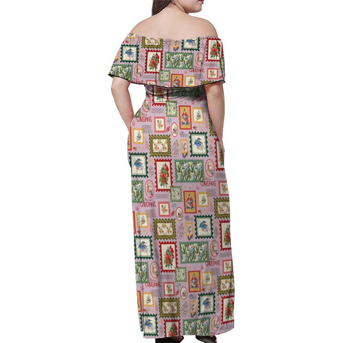 Aussie Birds Christmas La La Land Family Matching Off Shoulder Maxi Dress and Hawaiian Shirt Pink Vintage Stamp Edition - Aussie Hoodie