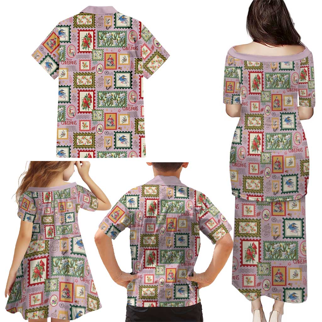 Aussie Birds Christmas La La Land Family Matching Puletasi and Hawaiian Shirt Pink Vintage Stamp Edition - Aussie Hoodie