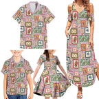 Aussie Birds Christmas La La Land Family Matching Summer Maxi Dress and Hawaiian Shirt Pink Vintage Stamp Edition - Aussie Hoodie