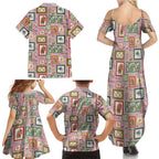 Aussie Birds Christmas La La Land Family Matching Summer Maxi Dress and Hawaiian Shirt Pink Vintage Stamp Edition - Aussie Hoodie