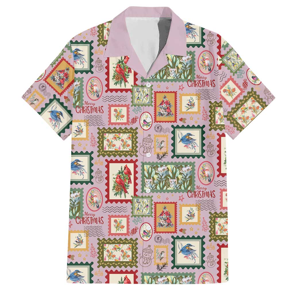 Aussie Birds Christmas La La Land Hawaiian Shirt Pink Vintage Stamp Edition - Aussie Hoodie