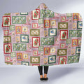 Aussie Birds Christmas La La Land Hooded Blanket Pink Vintage Stamp Edition - Aussie Hoodie