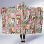 Aussie Birds Christmas La La Land Hooded Blanket Pink Vintage Stamp Edition - Aussie Hoodie