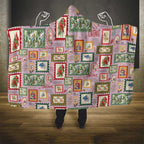 Aussie Birds Christmas La La Land Hooded Blanket Pink Vintage Stamp Edition - Aussie Hoodie