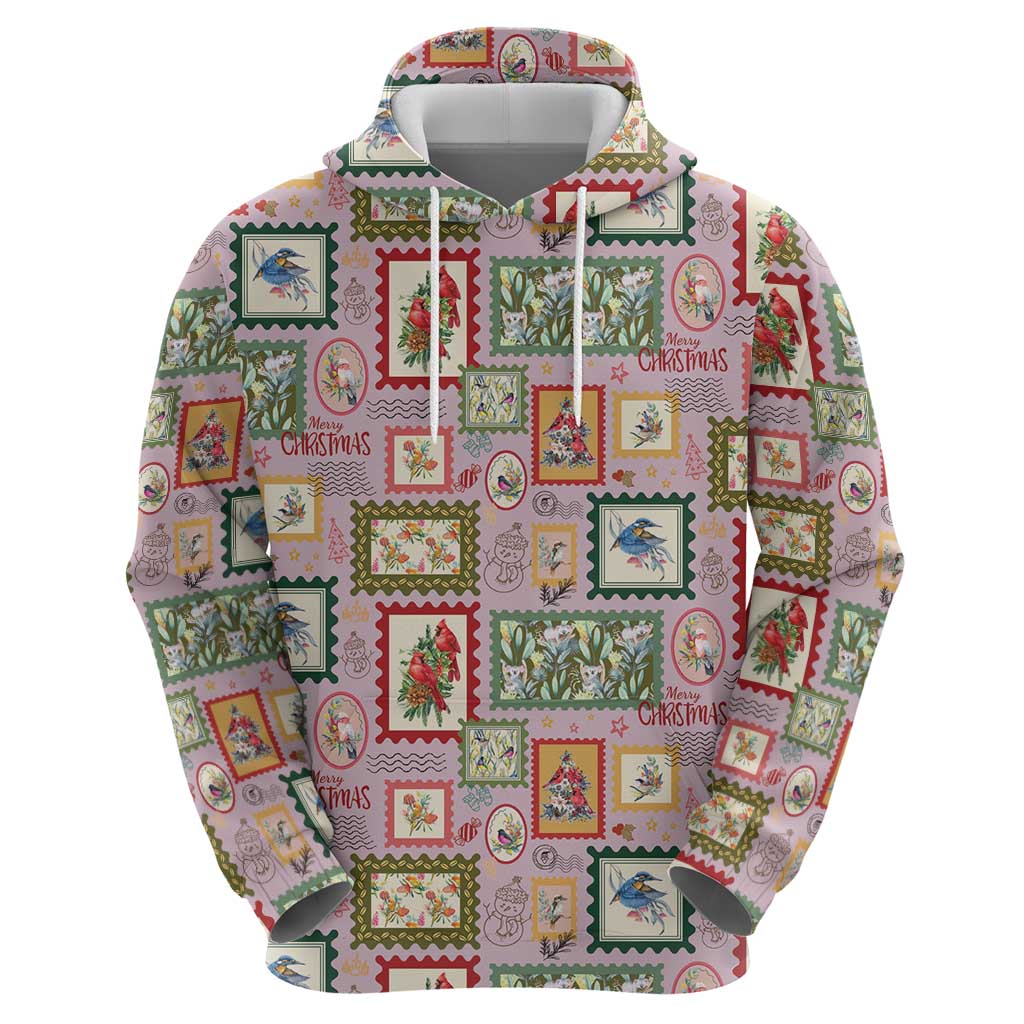 Aussie Birds Christmas La La Land Hoodie Pink Vintage Stamp Edition - Aussie Hoodie