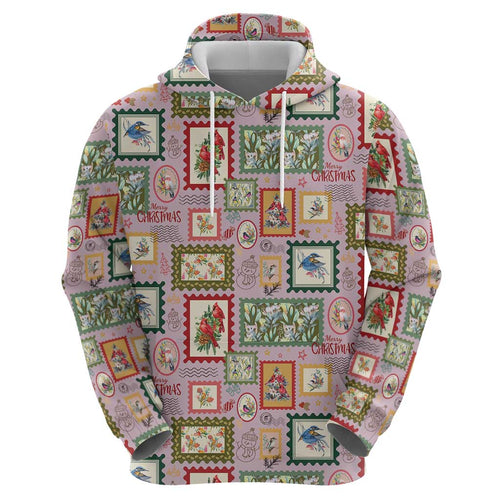 Aussie Birds Christmas La La Land Hoodie Pink Vintage Stamp Edition - Aussie Hoodie