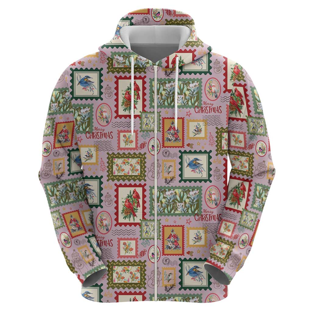 Aussie Birds Christmas La La Land Hoodie Pink Vintage Stamp Edition - Aussie Hoodie