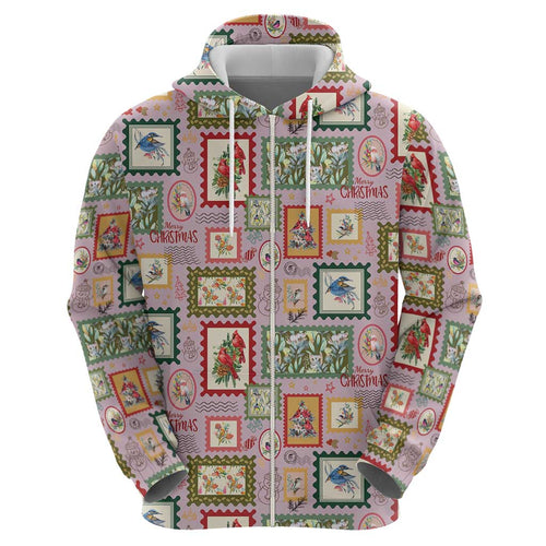 Aussie Birds Christmas La La Land Hoodie Pink Vintage Stamp Edition - Aussie Hoodie