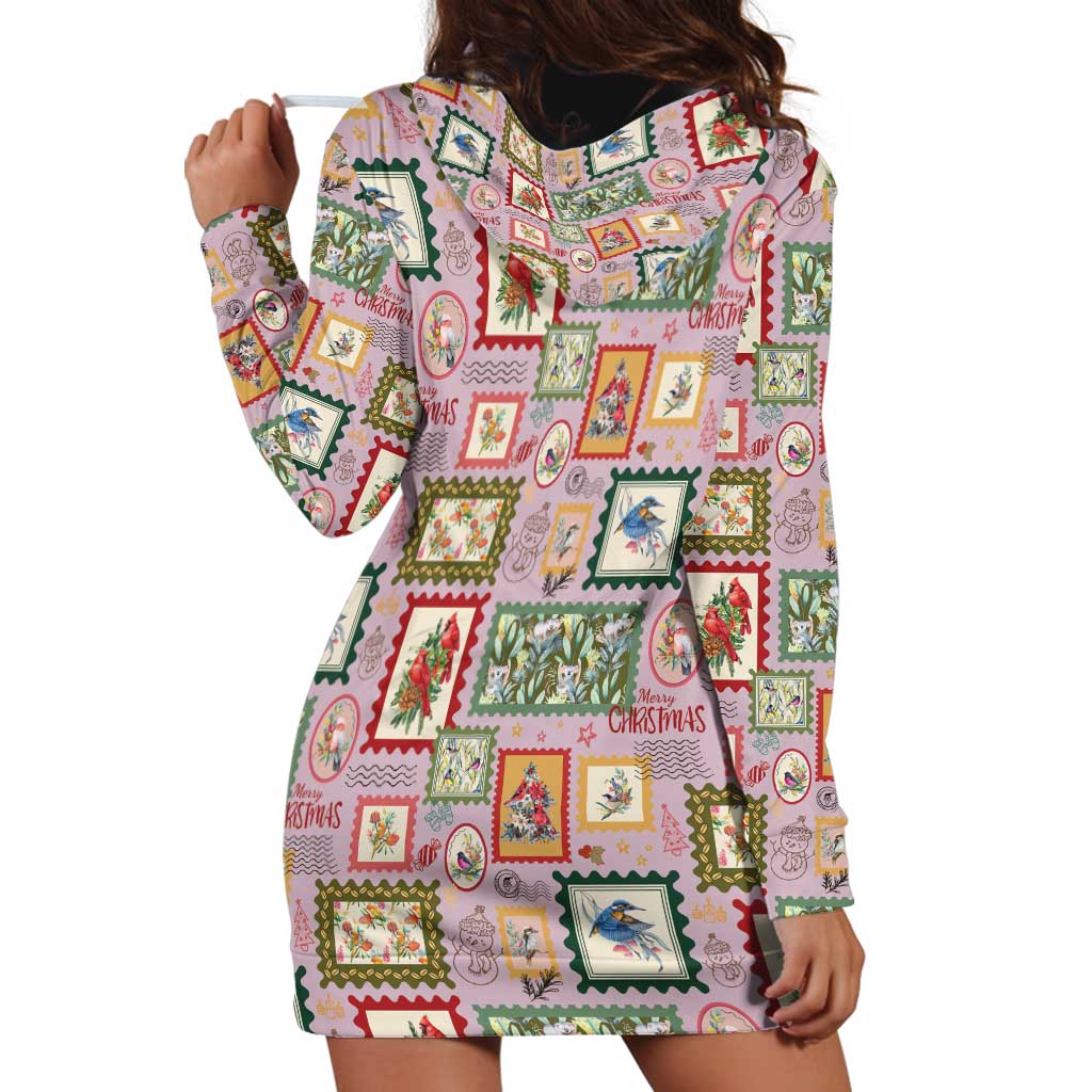 Aussie Birds Christmas La La Land Hoodie Dress Pink Vintage Stamp Edition - Aussie Hoodie