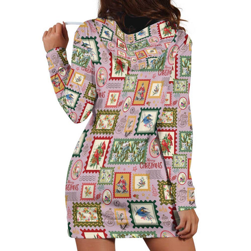 Aussie Birds Christmas La La Land Hoodie Dress Pink Vintage Stamp Edition - Aussie Hoodie