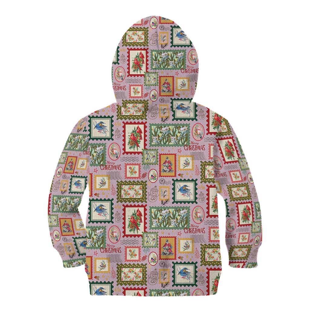 Aussie Birds Christmas La La Land Kid Hoodie Pink Vintage Stamp Edition - Aussie Hoodie