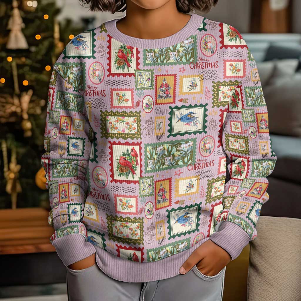 Aussie Birds Christmas La La Land Kid Ugly Christmas Sweater Pink Vintage Stamp Edition - Aussie Hoodie