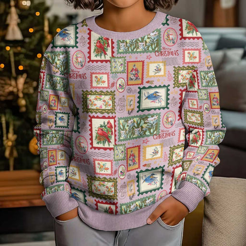 Aussie Birds Christmas La La Land Kid Ugly Christmas Sweater Pink Vintage Stamp Edition - Aussie Hoodie