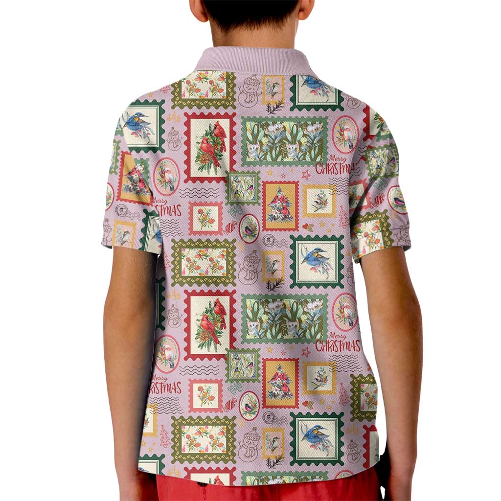 Aussie Birds Christmas La La Land Kid Polo Shirt Pink Vintage Stamp Edition - Aussie Hoodie