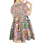 Aussie Birds Christmas La La Land Kid Short Sleeve Dress Pink Vintage Stamp Edition - Aussie Hoodie