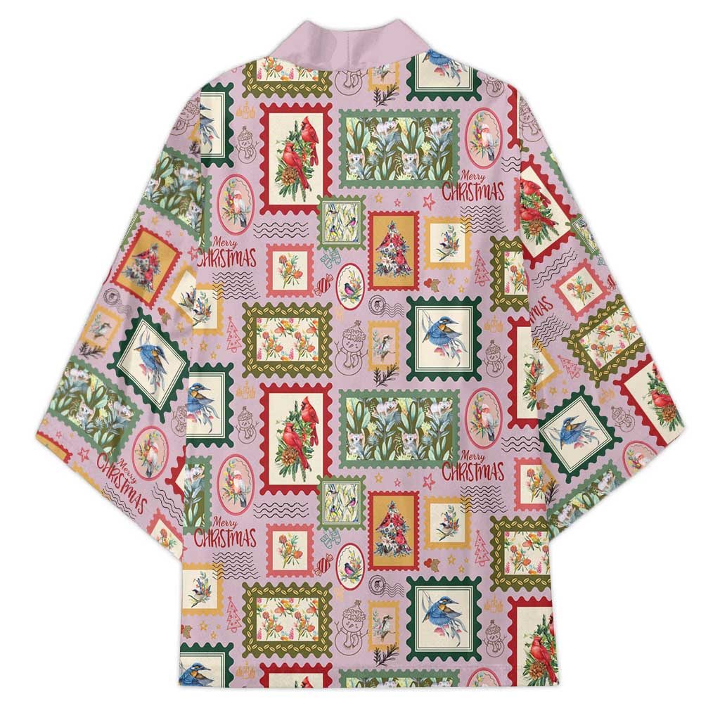 Aussie Birds Christmas La La Land Kimono Pink Vintage Stamp Edition - Aussie Hoodie