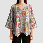 Aussie Birds Christmas La La Land Kimono Sleeve Blouse Pink Vintage Stamp Edition - Aussie Hoodie