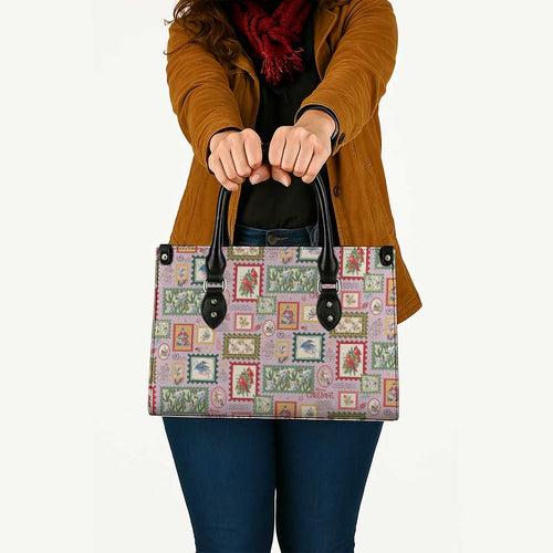 Aussie Birds Christmas La La Land Leather Bag Pink Vintage Stamp Edition - Aussie Hoodie