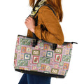 Aussie Birds Christmas La La Land Leather Tote Bag Pink Vintage Stamp Edition - Aussie Hoodie