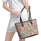 Aussie Birds Christmas La La Land Leather Tote Bag Pink Vintage Stamp Edition - Aussie Hoodie