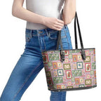 Aussie Birds Christmas La La Land Leather Tote Bag Pink Vintage Stamp Edition - Aussie Hoodie