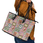 Aussie Birds Christmas La La Land Leather Tote Bag Pink Vintage Stamp Edition - Aussie Hoodie