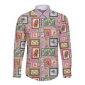 Aussie Birds Christmas La La Land Long Sleeve Button Shirt Pink Vintage Stamp Edition - Aussie Hoodie
