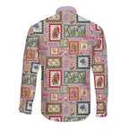 Aussie Birds Christmas La La Land Long Sleeve Button Shirt Pink Vintage Stamp Edition - Aussie Hoodie