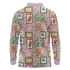 Aussie Birds Christmas La La Land Long Sleeve Polo Shirt Pink Vintage Stamp Edition - Aussie Hoodie