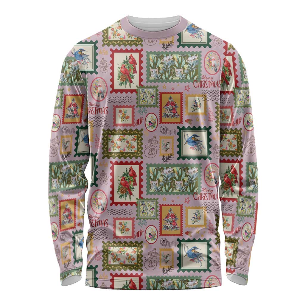 Aussie Birds Christmas La La Land Long Sleeve Shirt Pink Vintage Stamp Edition - Aussie Hoodie
