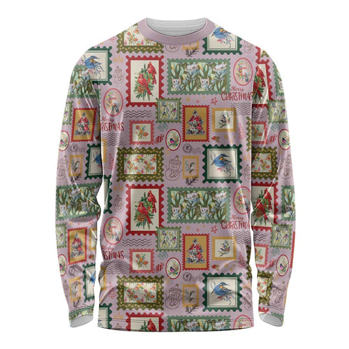 Aussie Birds Christmas La La Land Long Sleeve Shirt Pink Vintage Stamp Edition - Aussie Hoodie