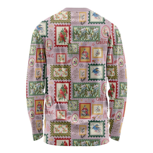 Aussie Birds Christmas La La Land Long Sleeve Shirt Pink Vintage Stamp Edition - Aussie Hoodie