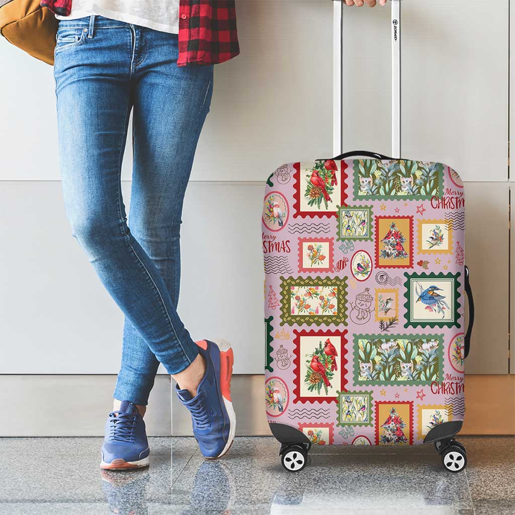 Aussie Birds Christmas La La Land Luggage Cover Pink Vintage Stamp Edition - Aussie Hoodie