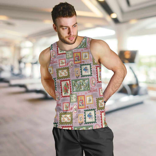 Aussie Birds Christmas La La Land Men Tank Top Pink Vintage Stamp Edition - Aussie Hoodie