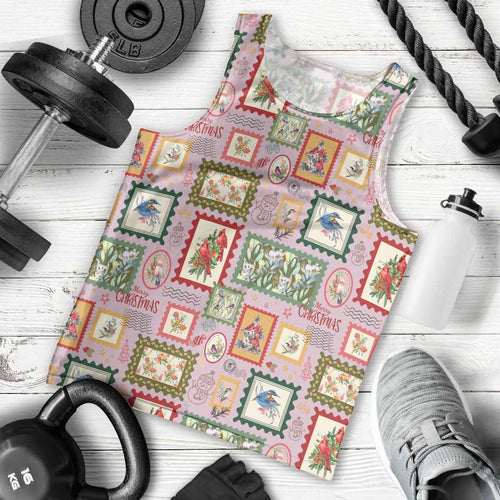 Aussie Birds Christmas La La Land Men Tank Top Pink Vintage Stamp Edition - Aussie Hoodie