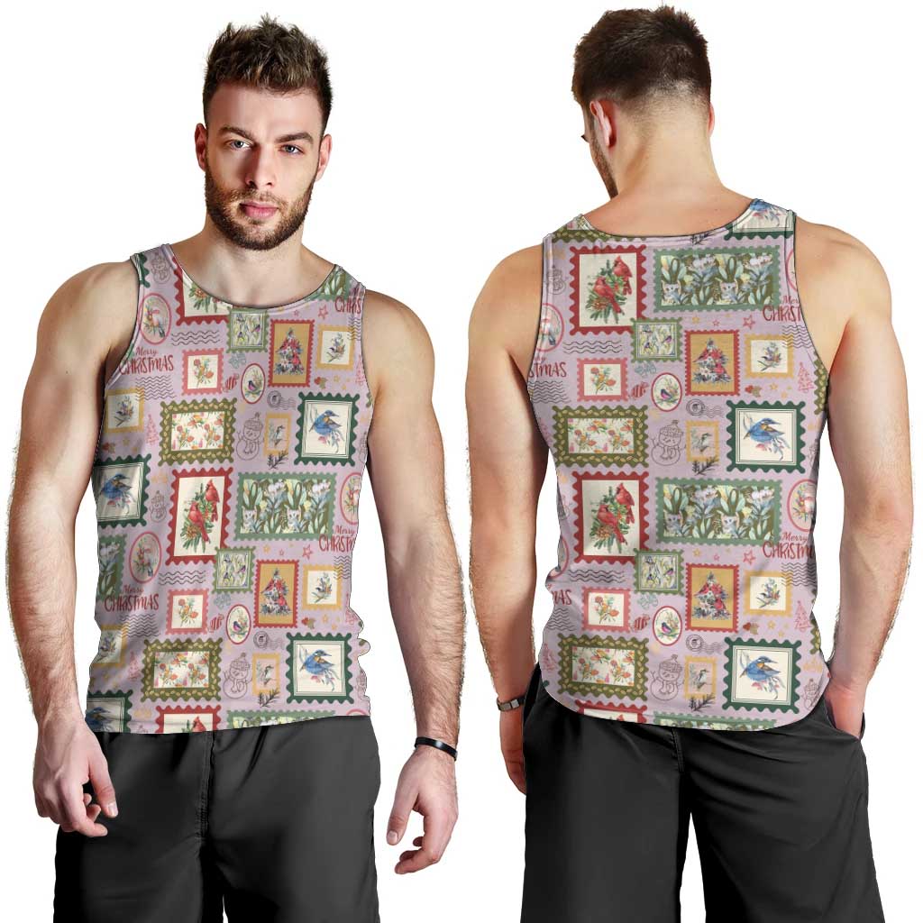 Aussie Birds Christmas La La Land Men Tank Top Pink Vintage Stamp Edition - Aussie Hoodie